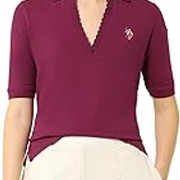 u.s. polo assn. Women's Solid Regular Fit Polo Shirt-picture-50