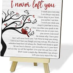 I Never Left You Wood Table Signs for Home in Loving Memory Gifts Grief Gifts for Women Wooden Plaque with Stand Loss of a Mother Sympathy Present Unique Sympathy Gift Condolences Gift for Loss - Y288-image-0