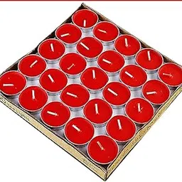 Ein Sof Paraffin Wax Tealight Candles, Pack of 50, Unscented (RED)|| 6g Tealight || Burn Time: 3Hrs-image-90