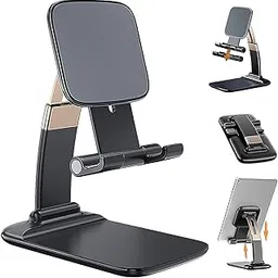 LIMESHOT Desktop Mobile Phone Holder Mount Stand Flexible Foldable Portable for Study Online Classes, Watching Videos Movies - Use at Office, School, Home for All Smartphones & Tablets Size Upto 10.5"-picture-11