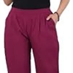 venitywave Women's High Waist Cotton Straight Trousers, Regular Fit, Formal Office Pants, 3XL, Blue-picture-19