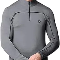 Men High Neck Solid Full Sleeve Regular Fit T-Shirt-image-6
