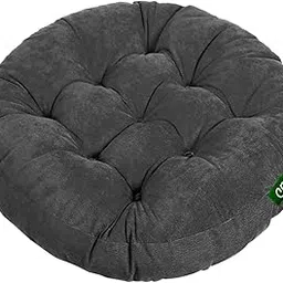 Next GO Yoga Meditation Pooja Living Room Balcony Swing Pad Jhula Velvet Floor Cushion Pillow (64 x 64 cm) (American Grey, 24''inch x 24''inch Round)-image-36