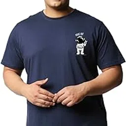 Men's Graphic Print Regular Fit Half Sleeve Round Neck Cotton Plus Size T-Shirt-image-24