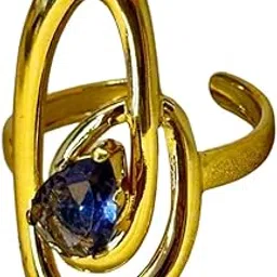 the bhoo Premium Gold Plated Finger Ring for Girls and Women - |Premiun Stainless Steel| 18K Gold Plated |Trending |Purlpe Stone | Finger Ring-picture-36