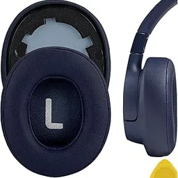 Geekria QuickFit Protein Leather Replacement Ear Pads for JBL Tune 700BT, Tune 750BTNC Wireless Over-Ear Headphones Ear Cushions, Headset Earpads, Ear Cups Repair Parts (Blue)-image-40