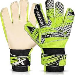 Vector X Cyclone Goalkeeper Gloves Strong Grip for The Toughest Saves,with Finger Spines to Give Splendid Protection and Comfort,Latex Palm,Use for Football,White-Green-Black(Size,10)-picture-3