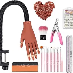 D.B.Z.® Nail Practice Hand for Acrylic Nails, Flexible Adjustable False Fake Nail Training Mannequin Hand Model-Nail Technician Manicure Supply with Full Cover Tips, File, Brushes and Clipper-image-25