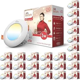 Murphy 3W Aura LED Deep Junction Box 3-in-1 Color Changing Light (Cool White/Warm White/Natural White, Pack of 25)-image-0