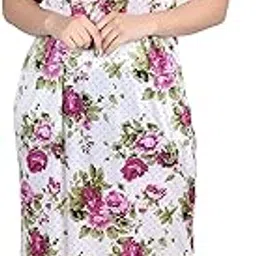 gwachi Women Flower Print Sexy Nighty for Honeymoon and Sleeping/Printed Satin Comfortable Nighty Set-picture-31