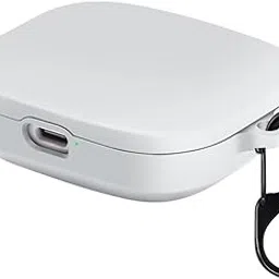 LIRAMARK Silicone Cover Case with Carbiner Compatible with Redmi Buds 5 (White)-picture-64