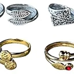 ap jewels Women & Girls Metal Plated Fancy Toe Ring Adjustable Bichiya/Leg Finger Ring-Combo-4 (A_C_P_110794_Multicolor)-picture-47