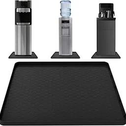 Water Cooler Mat - (22" x 19") Non-Slip Water Cooler Mat with Raised Edge for Foor Protector, Under Water Dispenser Mat Used for Bedrooms, Kitchens,Offices, Bars (Black)-picture-27