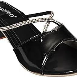Women's Elegant Heeled Sandal with Rhinestone Strap - Comfortable Slip-On Party & Casual Footwear-image-33