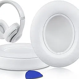 SoloWIT Lambskin Replacement Ear Pads Cushions for Beats Studio 2 & Studio 3 Wired & Wireless Headphones, Earpads with Noise Isolation Memory Foam, Added Thickness - White-picture-21