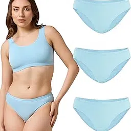 Anti Bacterial Underwear Mid Waist Premium Cotton Spandex Bikini knicker Panties for Women-No Marks Waistband and Stayfresh Treatment(Pack of 4)-image-24