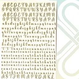 JOY ART A6 Alphabet Keychain Wall Sticker | Premium Golden Color Wall Sticker Sheet For Resin Art & DIY Craft | Self Adhesive & Easy To Use, 15 cms-picture-49