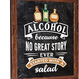Chaka Chaundh Engineered Wood - Alcohol Quotes Framed Poster for Bar Decor - (14 X 11 Inches)-picture-13