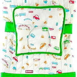 BUMSIES New Born Baby Gift Set - 1 Quilted Blanket Play mat 100cm x 100cm with 1 Matching Pillow (0-6 Months)-picture-10