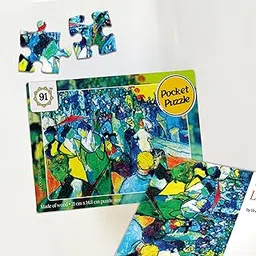 Vincent Van Gogh Painting Classical Art 108 Pieces Small Jigsaw Puzzle by 91Knots Educational Toy Game for Children and Adults 5+ yrs (A5-108pcs, Les Arenes)-picture-10