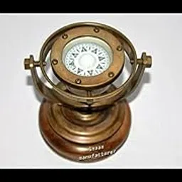 Antique Brass Nautical Gimbal Compass, Vintage Ship's Binnacle Gimballed Compass, Hiking Trekking Travelling Tool & Decorative Item-image-22