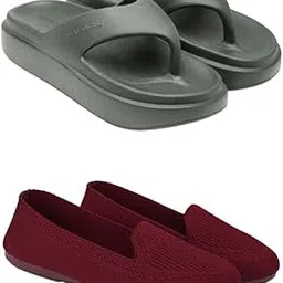 Extra Soft Classic Casual wear with Flexibility Technology Flip Flop Combo for Women's/Girl's(6111+2015)()-image-97