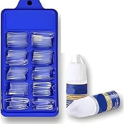 generic 100 Pieces Artificial Transparent Nails Set, False Nails Tips 10 Sizes Fake Acrylic Nail Kit with 2 Nail Glues-picture-34
