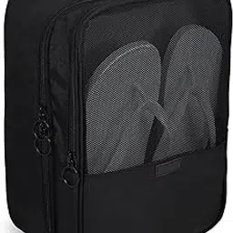 Compact Shoe Bag/Organizer/Pouch | Protect 3 Pairs of Shoes | Perfect for Travel and Daily Storage (Black)-image-48
