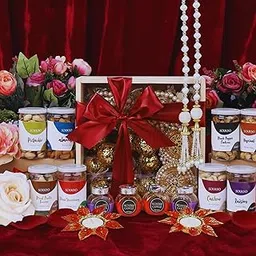 The Gift Tree Traditional Indian Dry Fruits, Candle Wooden Basket Diwali Gift Hamper | Gift For Festival Celebration, Family, Friends, Corporate Office, Clients-image-34