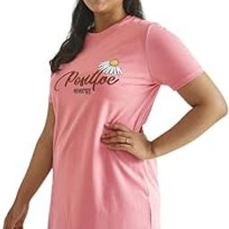 fflirtygo Women’s Cotton Nighty | Printed Knee Length Nighty | Short Sleeve Night Gown | Short Nightdress | Long T-Shirt | Casual Night Gown | Relaxed Fit Cotton Nightwear-picture-16