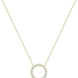 goldhartz 1 Ct Moissanite Circle of Life Pendant Necklace with Chain | 925 Sterling Silver 18K Gold Plated Jewelry for Women & Girls | Dainty Everyday Wear Necklace | Birthday Anniversary Gift for Her-picture-56