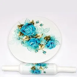 Art n Crafts exports This White Marble Roti Maker Set Comes with a Sturdy Wooden Rolling pin and Enamel Print for The Kitchen. The Smooth Marble chakla was Made to be Both Stylish and Durable.-picture-19