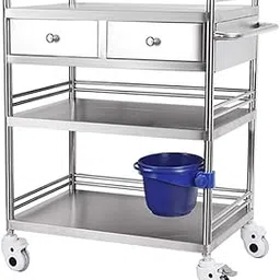 OGFC 22224 Classic Stainless Steel Medical Trolley with Drawers, Mobile Treatment Carts, 3 Layers Medical Cart,Assemble The Surgical Hand Trucks, Rescue Vehicle Instrument Change Vehicles-image-37