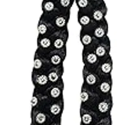 Kanha kart Fancy Radha Rani double choti with diamond decoration/Mata Rani ke choti/Hair for Radha Rani/Devi Maa, Laxmi Maa,Durga Two Plaited Microfibre Braid For Goddess Idols (Size-5, 2, count)-picture-46