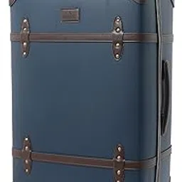 the clownfish Plastic Vintage Series 28 Inch Large Checkin Trolley Bags For Travel | Suitcase For Travel with TSA Lock | Hardshell 88.4L Luggage Bag with Mute Spinner Wheels - Navy Blue-picture-22