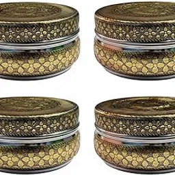 Decorative Lord Ganesh Steel Storage Box with Gold Finish, Round Puja Container for Sweets and Gifts (4)-picture-26