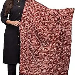 Ravaiyaa - Attitude is everything Women's Jaipuri Rajasthani Chinon Silk Bandhej Heavy Dupatta with Tassel Lace (Maroon)-image-61