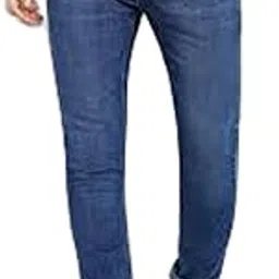 Classic Men's Denim Jeans, Straight Fit, Medium Blue Wash-image-0