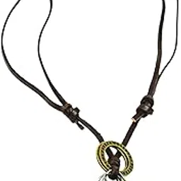 TIMELOCK – 1.2-Inch Pure Stainless Steel Pendant with Adjustable Brown Leather Rope for Men & Boys-image-79
