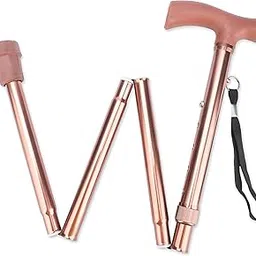 DR. DOC Premium Foldable Walking Stick with Light Weight Aluminium Body and Adjustible Height, for Men/Women, Patients, Old People (Copper)-picture-63