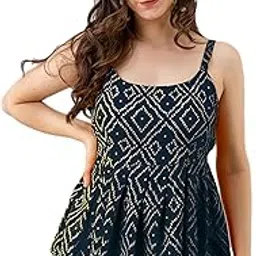 Madnoo Women's Casual Printed Sleeveless Peplum Top | Tops for Women-picture-54