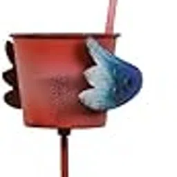 CALANDIS™ Cute Bird Flower Pot Garden Stake Handcrafted Multipurpose Flowerpot Planter Red-picture-66