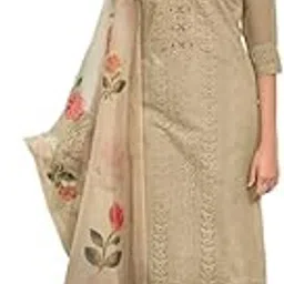 mojilaa Women Organza Straight Kurta With Pant & Dupatta | Organza Salwar Suit | Chikankari Suit Set | Sequins Beads & Stones Kurta Set | Straight Salwar Kameez-picture-35