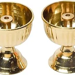 Bhimonee Decor | Brass Diya 2.1 Inches | Pack of 2 | Made in India | Ideal Return Gifts for Pooja | Traditional Diya for Pooja | Essential Pooja Items for Pooja Room-image-1