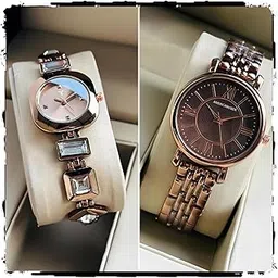 americanviber DRW001032 Combo Set Brown and Rose Gold Pretty Look for Girls and Miss Analog Watch - for Women ()-picture-15