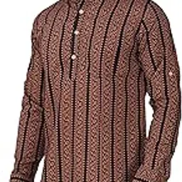 vastraa fusion Men's Handloom Pure Cotton Printed Regular fit Kurta (VASTRAAVS2462D-$P)-picture-27