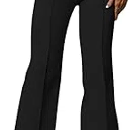 Casual Solid Bootcut Trouser for Women || Work Trouser for Women || Pull On Trousers for Women || High Elastic Waist Women Casual Trousers-image-88