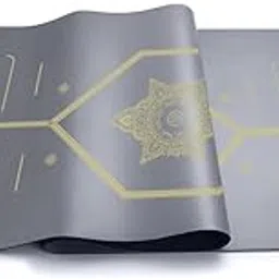 Cockatoo Super Premium 5.5 MM Pure Natural Rubber Non Slip, Unrolls Flat Always, Sweat Absorbent Yoga Mat For Women and Men with Cover Bag, Grey-image-17