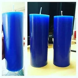 Sapi'S100% Pure Wax Pillar Candles (3 x 8 inches), Unscented (Blue), Blue Smokeless Pillar Candles Pack of 1, for Home Decoration/Diwali/Romantic Dinner/Birthday Parties/Indoor/Outdoor 45 Hours Burn-picture-15