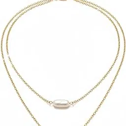 officially gorgeous BY EVERSTYLISH Double Layered Pearl Necklace for Women | Trendy Everyday Wear Fashion Jewelry | Anti Tarnish Neckpiece | Statement Layered Pendant Necklace-picture-28